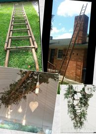 Rustic ladder event wedding hang ceiling lights greeney