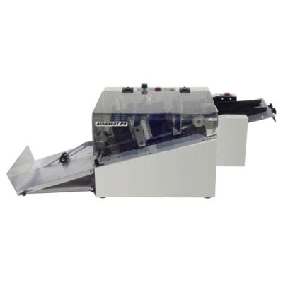 Automatic paper folding machine with transparent cover and white base.