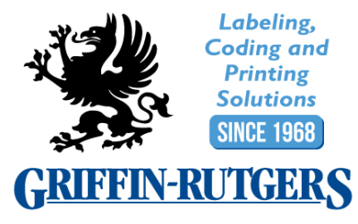 Logo of Griffin-Rutgers, labeling, coding, and printing solutions since 1968.