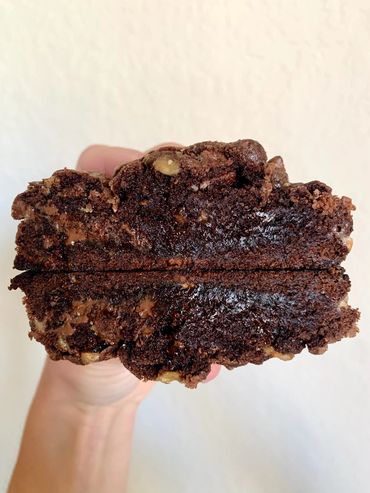 Chocolate coffee infused cookie with Heath almond toffee pieces and milk chocolate chips