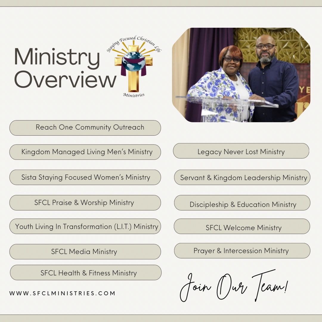 Overview of SFCL Ministries and their outreach programs.