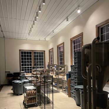 Here is our packaging area at our facility in Gnaw Bone, Indiana.