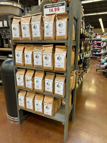 Here is our shelf at Fresh Thyme West in Bloomington, Indiana. You can find us at both East and West