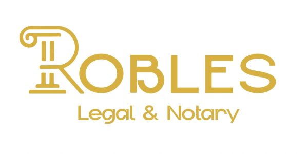 Logo for Robles Legal & Notary with a classical column design.