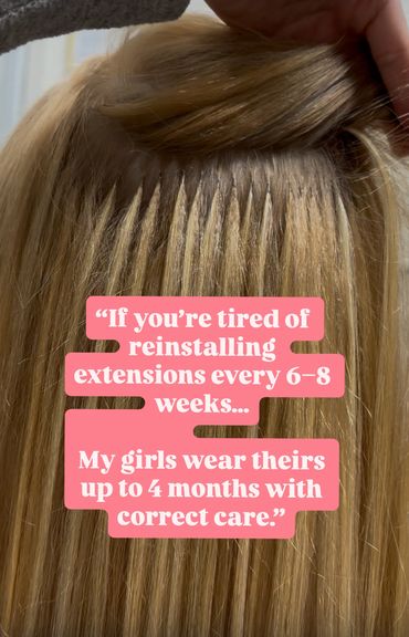 K-Tip extensions installed with clean sectioning and seamless blending for long-lasting results