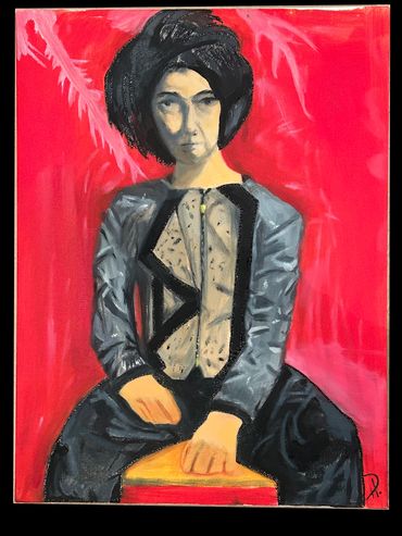 Live model oil painting on canvas.