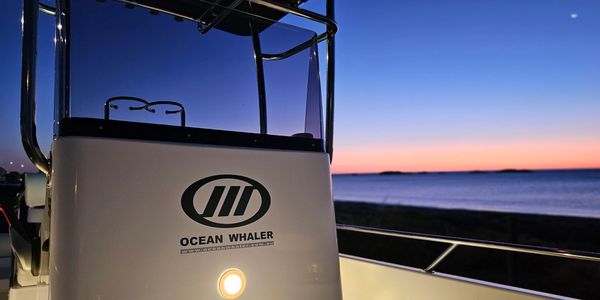 Oceanwhaler centerconsole boat during sunset