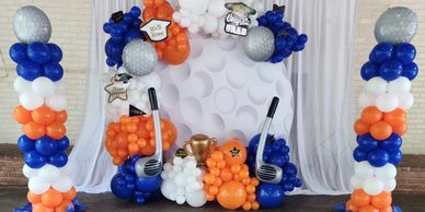 Customize Golf Theme Balloon Circle Arch with Balloon Towers