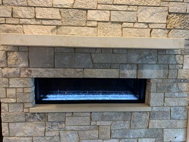 Outdoor Modern Linear Fireplace