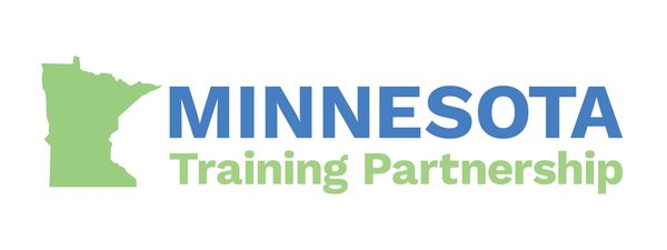 Logo of Minnesota Training Partnership with state outline and text.