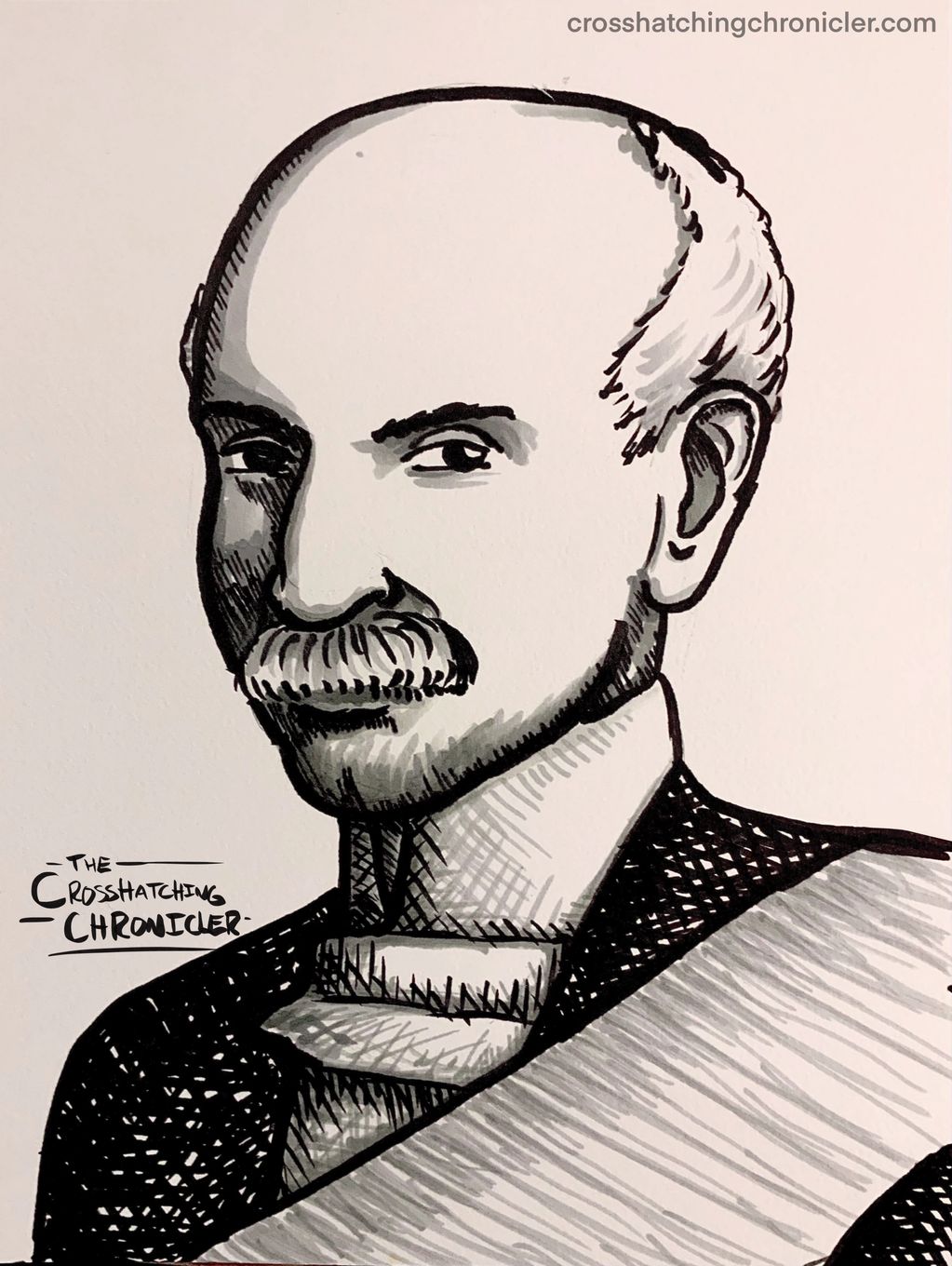 Portrait of president Gabriel García Moreno of Ecuador by the Crosshatching Chronicler.