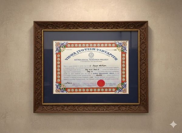 Ph.D Certificate of Dr. Subrata Chatterjee - Astrologer in Kolkata