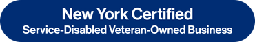 New York Certified Service-Disabled Veteran-Owned Business (SDVOB).