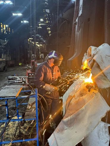 Removal & Weld Repair of Crack on 25000# Erie Hammer Column