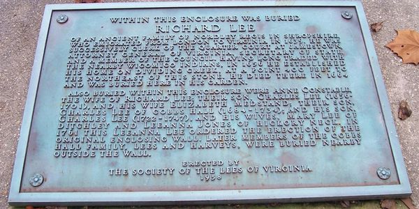 Lees of Virginia Burial Site