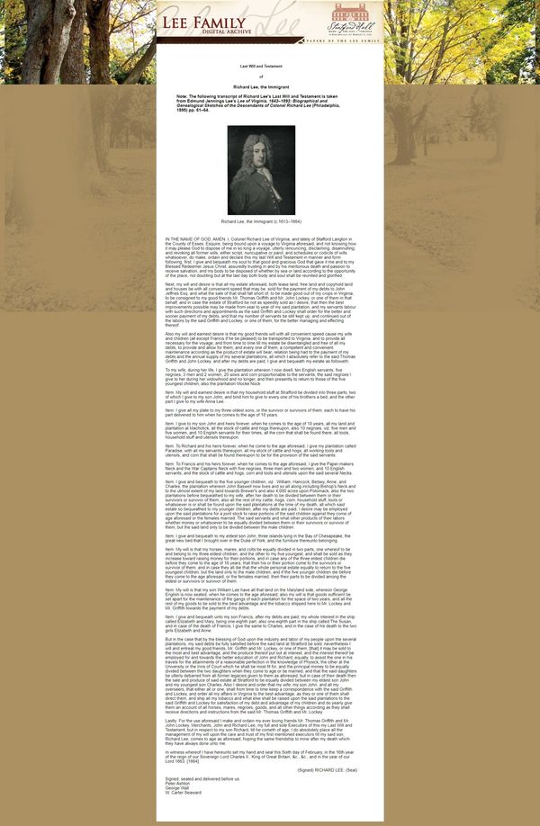 Lees of Virginia Lee Family