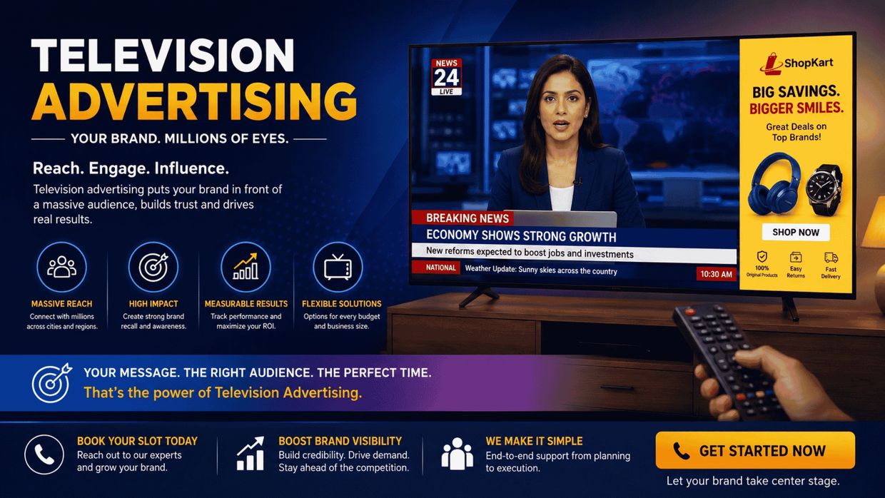 Television advertising benefits with wide reach and strong brand impact.
