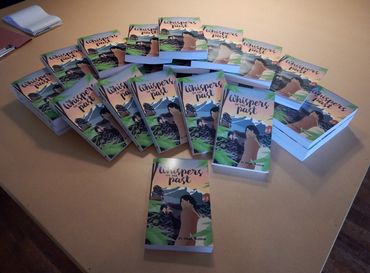 1st book launch, table of books to sell