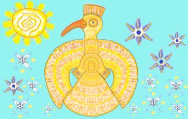 A yellow bird on display of the website