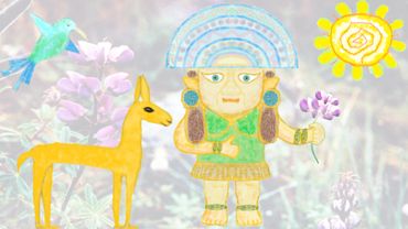 A girl holding a flower on display of the website