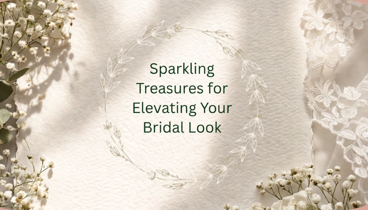 Elegant floral-themed bridal look message.