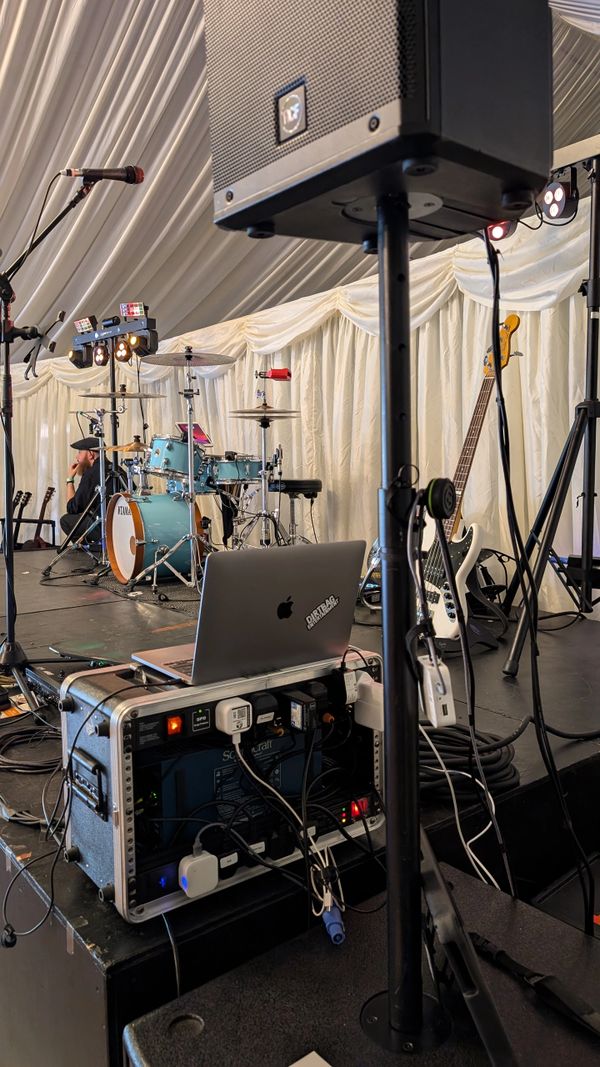 Sound engineer with PA wedding