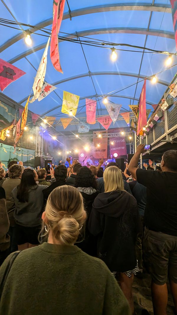 Sound engineer with PA Manchester festival