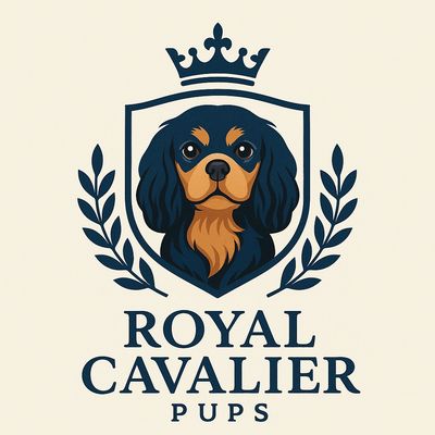 Logo of a regal Cavalier King Charles Spaniel with a crown and laurel wreath. Cavalier breeders
Cavalier King Charles Spaniels
dog adoption
healthy puppies
puppy health guarantee