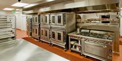 Picture of wall covered by Commercial ovens
