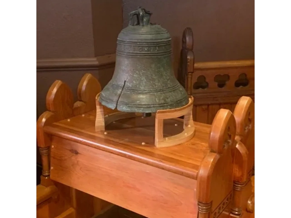 St. Alban's 1690 Old Bristol Bell on Display.