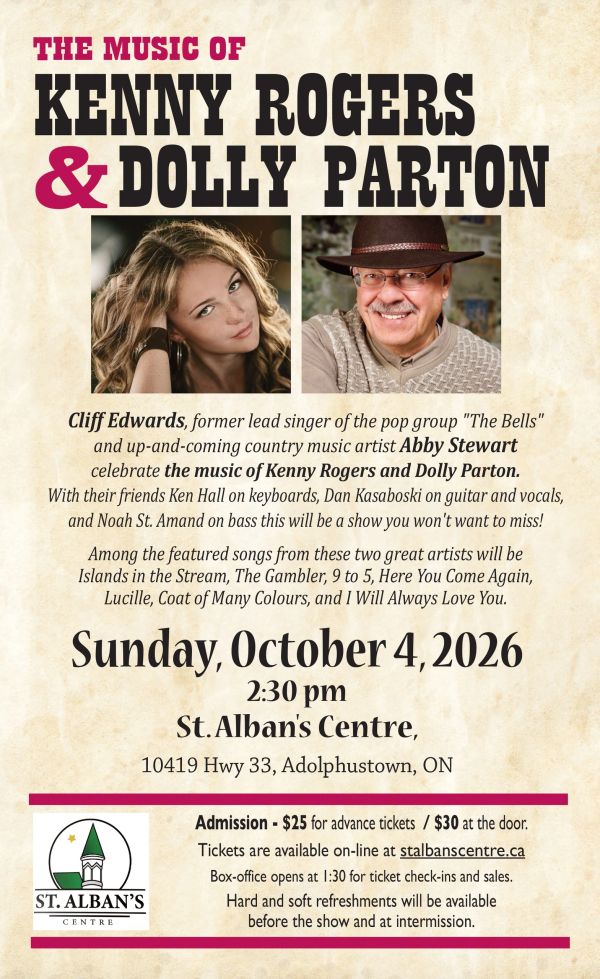Cliff Edwards & Abby Stewart Concert Poster The Kenny & Dolly Show.