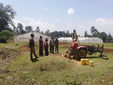 Boring for much needed water for the greenhouses