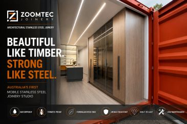 Mobile studio consultation for residential stainless joinery planning.