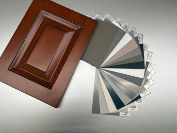 Finish and hardware samples for architectural stainless living systems.