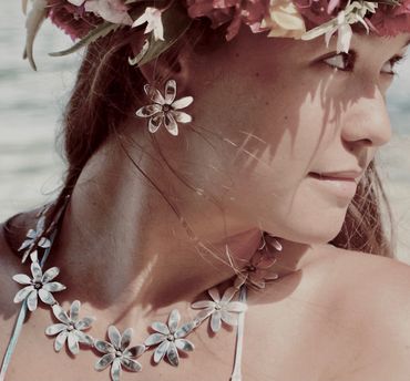 Tiare Tahitian Tahiti necklace silver