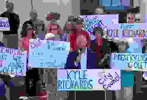 Rally in support of Kyle Richards for Goleta City Council.