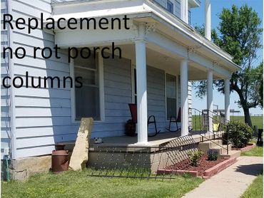 image of porch columns replacement due to rot
