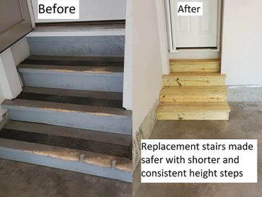 before and after pictures of entryway replacement stairs