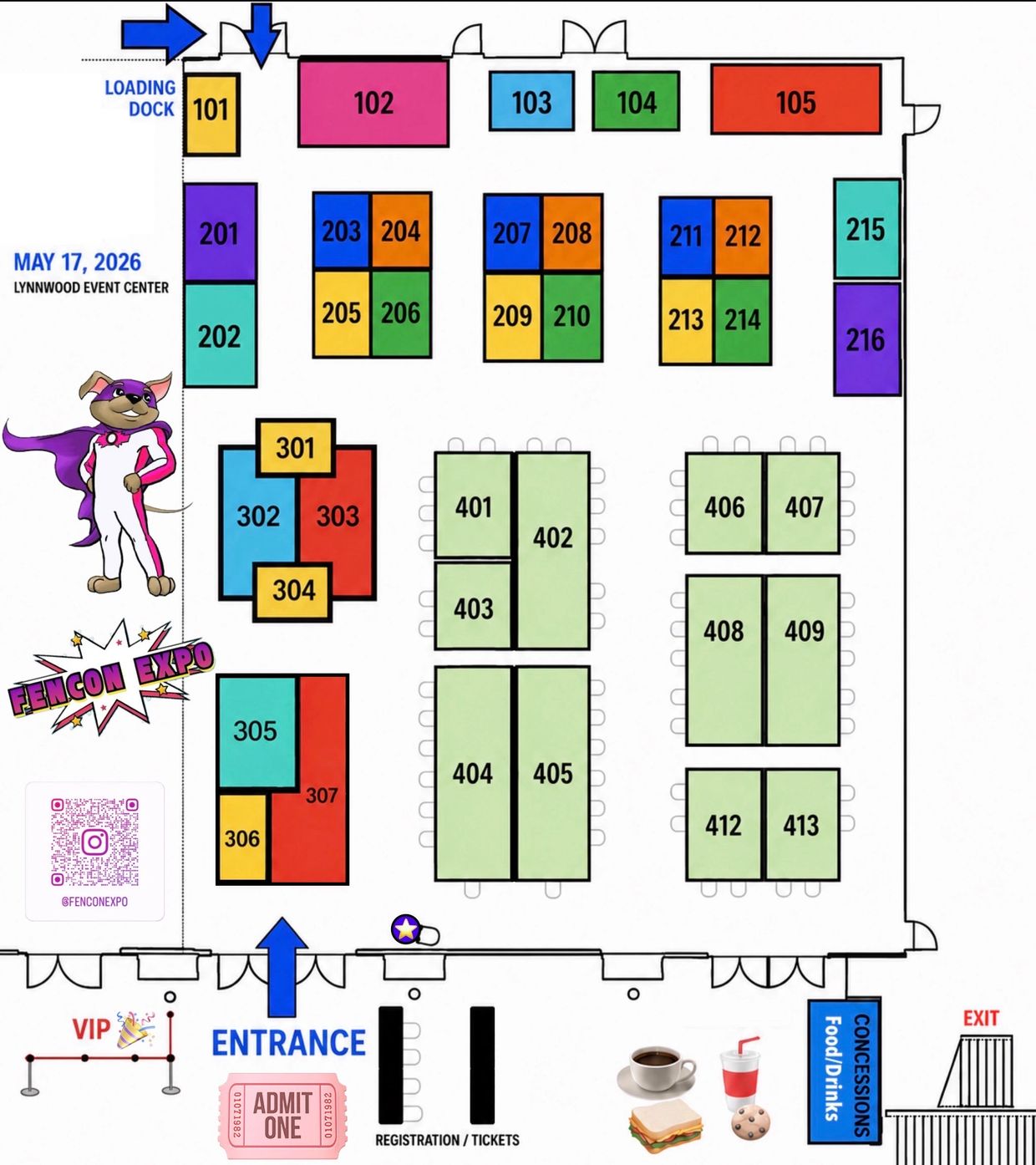 Show Map / Floor plan for Upcoming FenCon Expo event