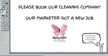 A humorous digital ad about a cleaning company losing its marketer.