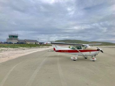 Bara island with beach control tower.
