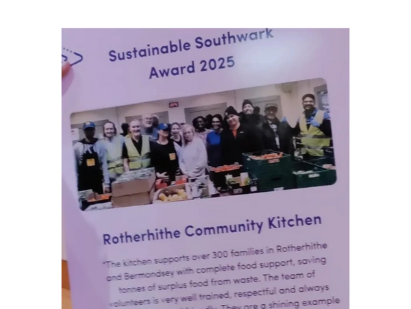 Group photo of people receiving the Sustainable Southwark Award 2025.