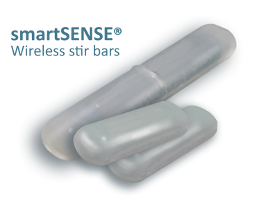 The wireless smartSENSE stir bars from Gate Scientific measures temperature and spin