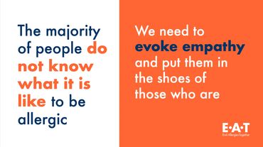 PowerPoint slide design showing majority of people don't know what it is like to be allergic