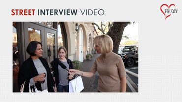 Keynote slide from a client video interviewing women on a street in Highland Park in Dallas