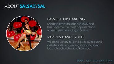 Keynote slide design explaining who the dance studio owner is and what he is passionate about