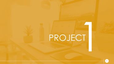 PowerPoint divider slide design showcasing first project