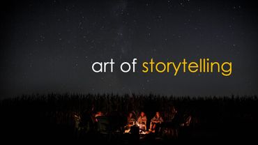 PowerPoint slide design talking about the art of storytelling