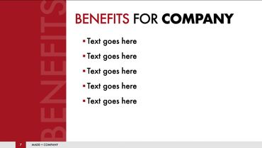 PowerPoint pitch slide design outlining benefits for company