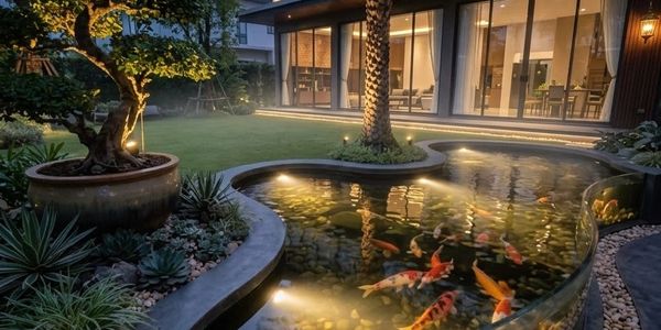 Dedicated Koi Sanctuary with Custom Coping
Deep-tier Koi pond installation near Exmouth, complete w